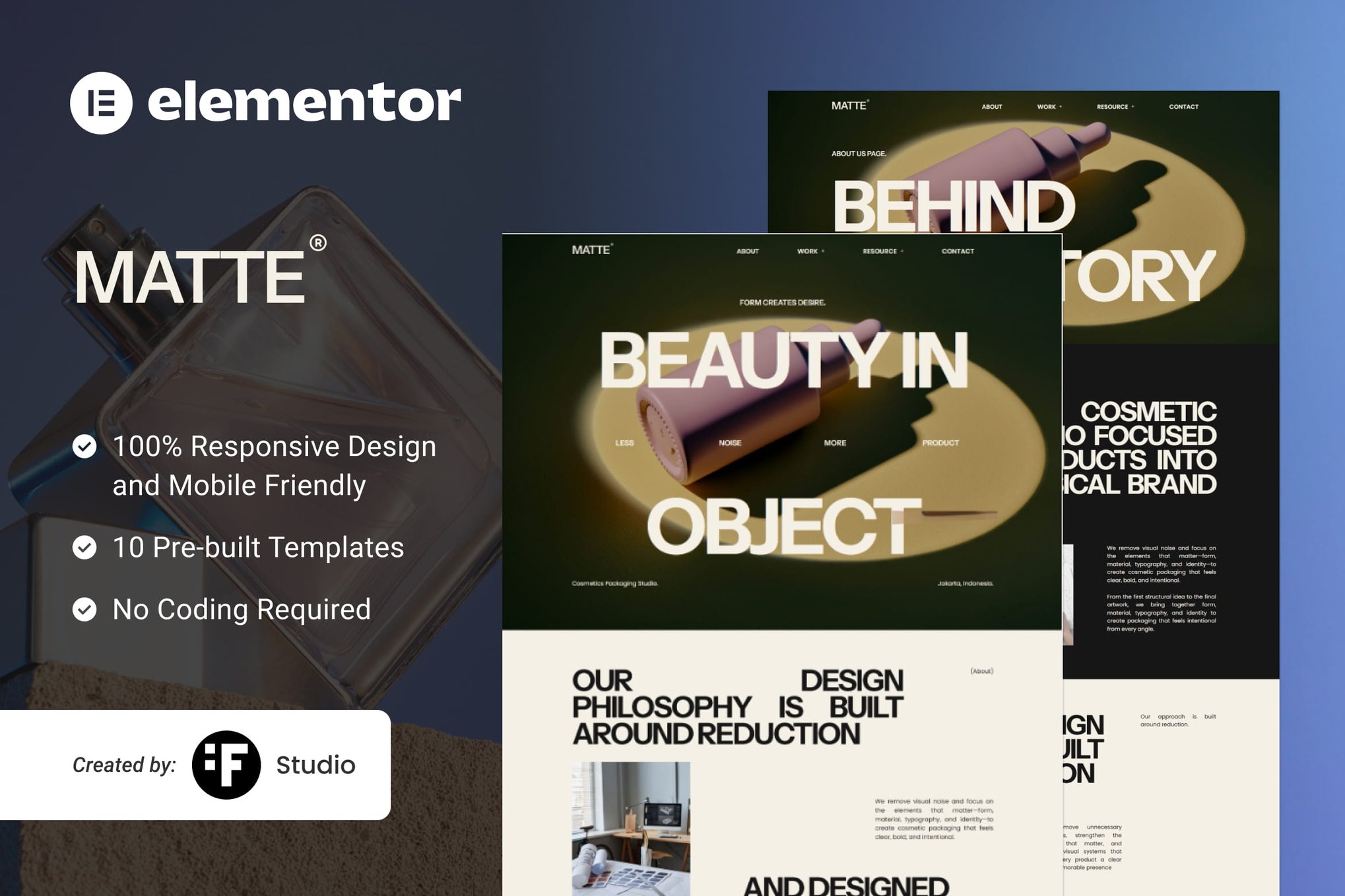 Matte – Beauty Packaging Studio & Branding Elementor Template Kit