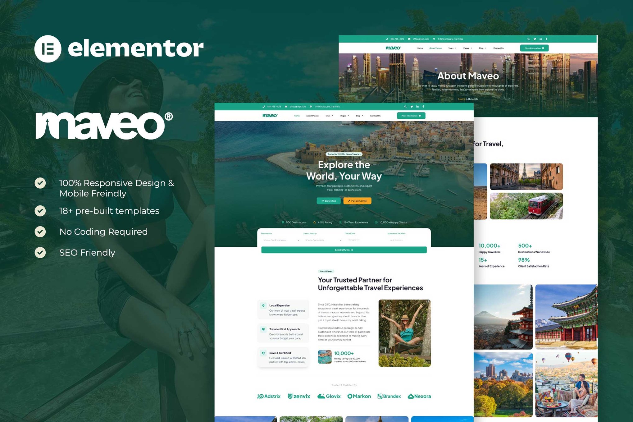 Maveo – Tour & Travel Agency Elementor Pro Template Kit