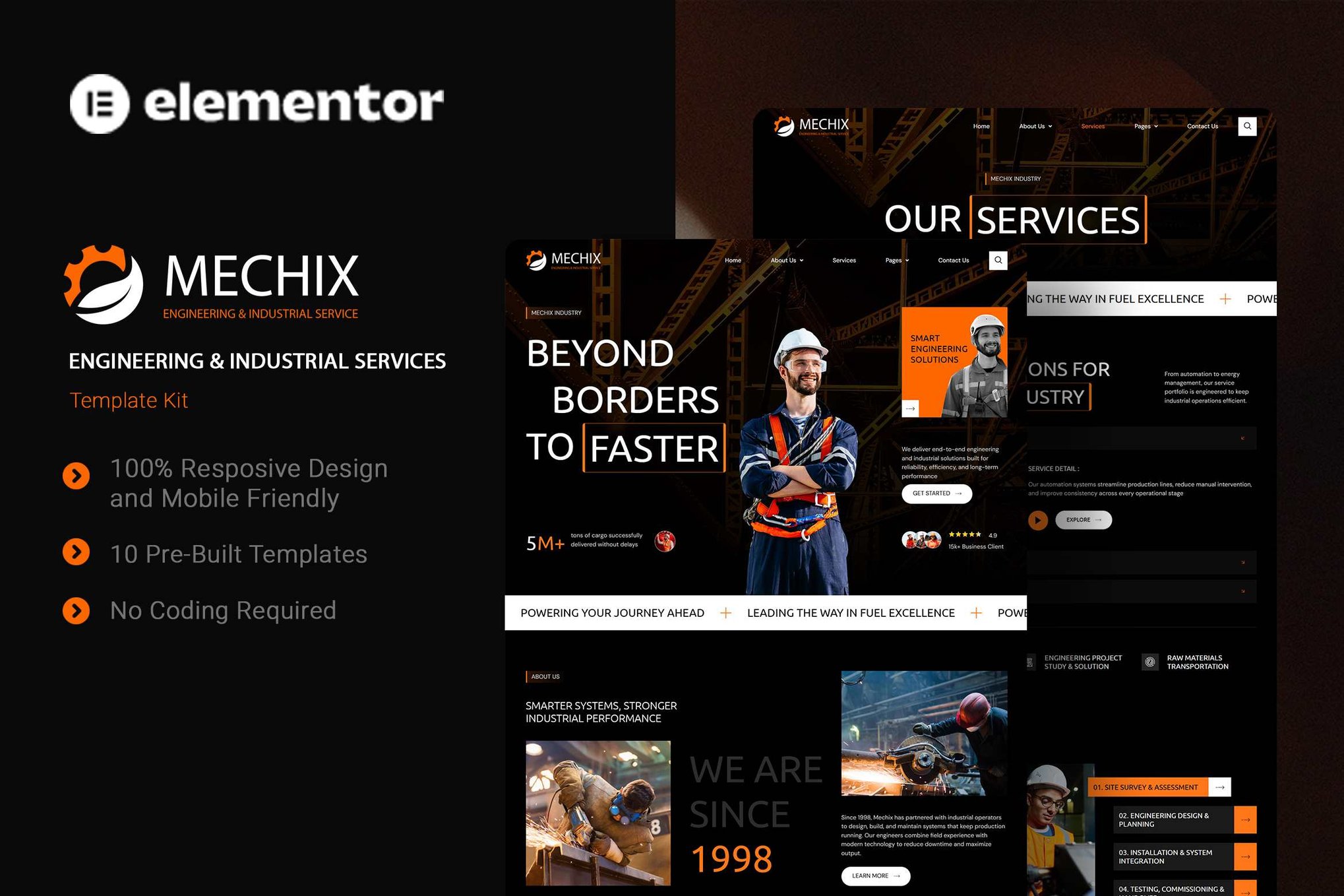 Mechix – Engineering & Industrial Services Elementor Template Kit