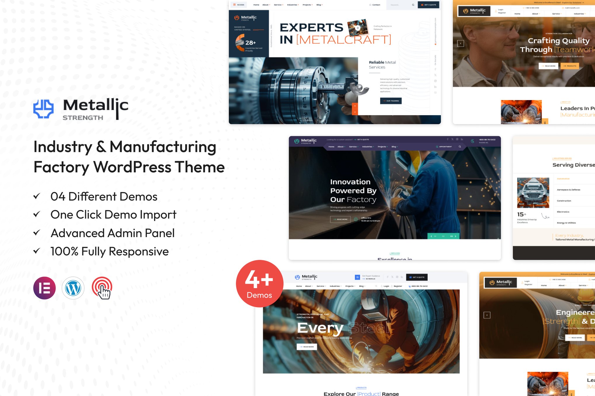 Metallic – Industry Manufacturing WordPress Theme