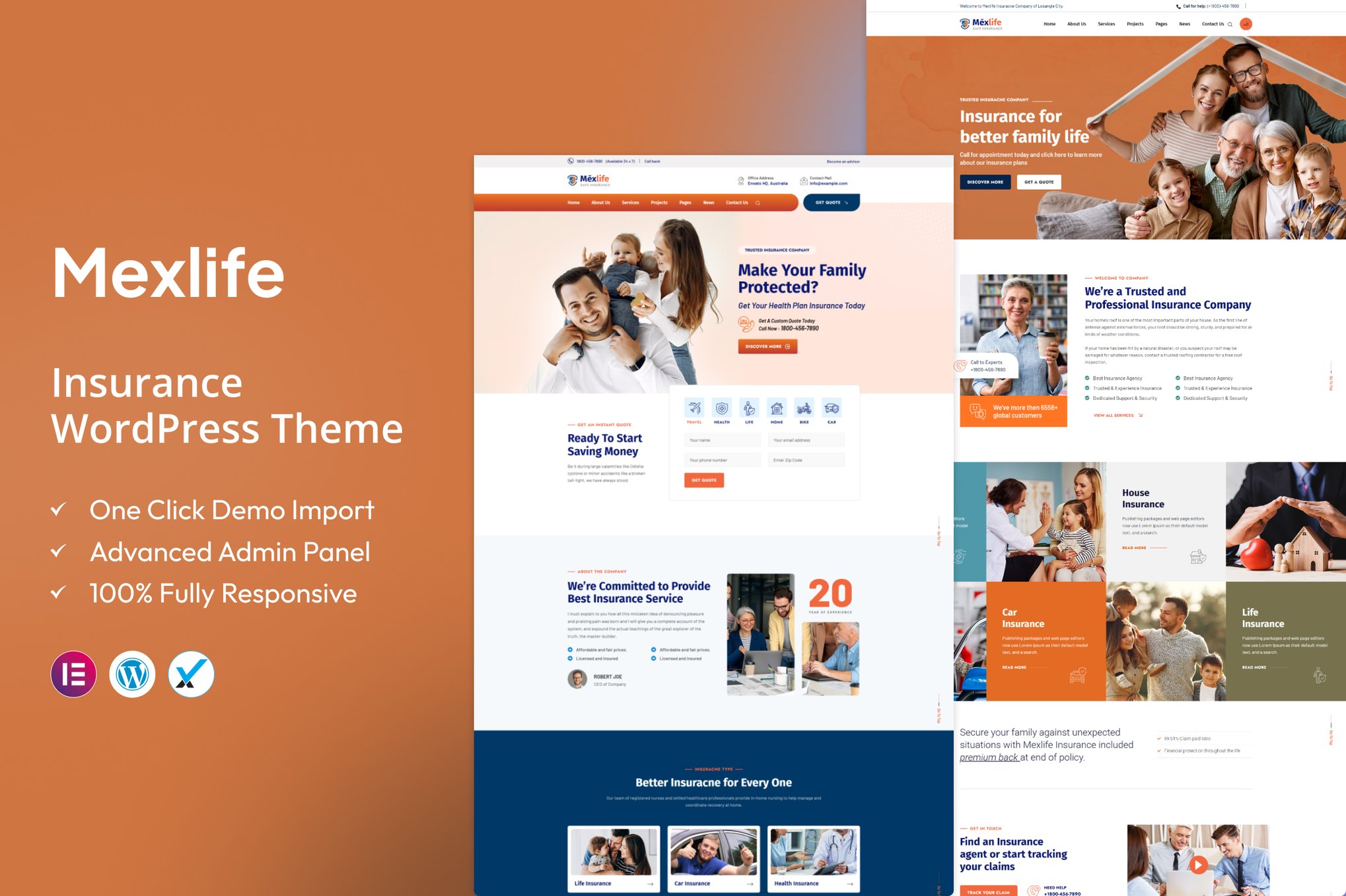 Mexlife – Insurance WordPress Theme for Agencies
