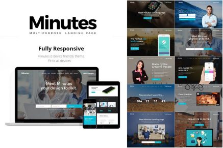 Minutes – Responsive Bootstrap Landing Page