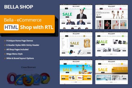 Multipurpose Ecommerce HTML Template – Bella Shop