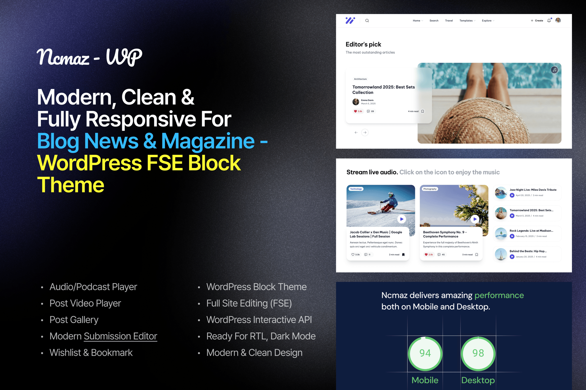 Ncmaz – News Magazine FSE WordPress Block Theme
