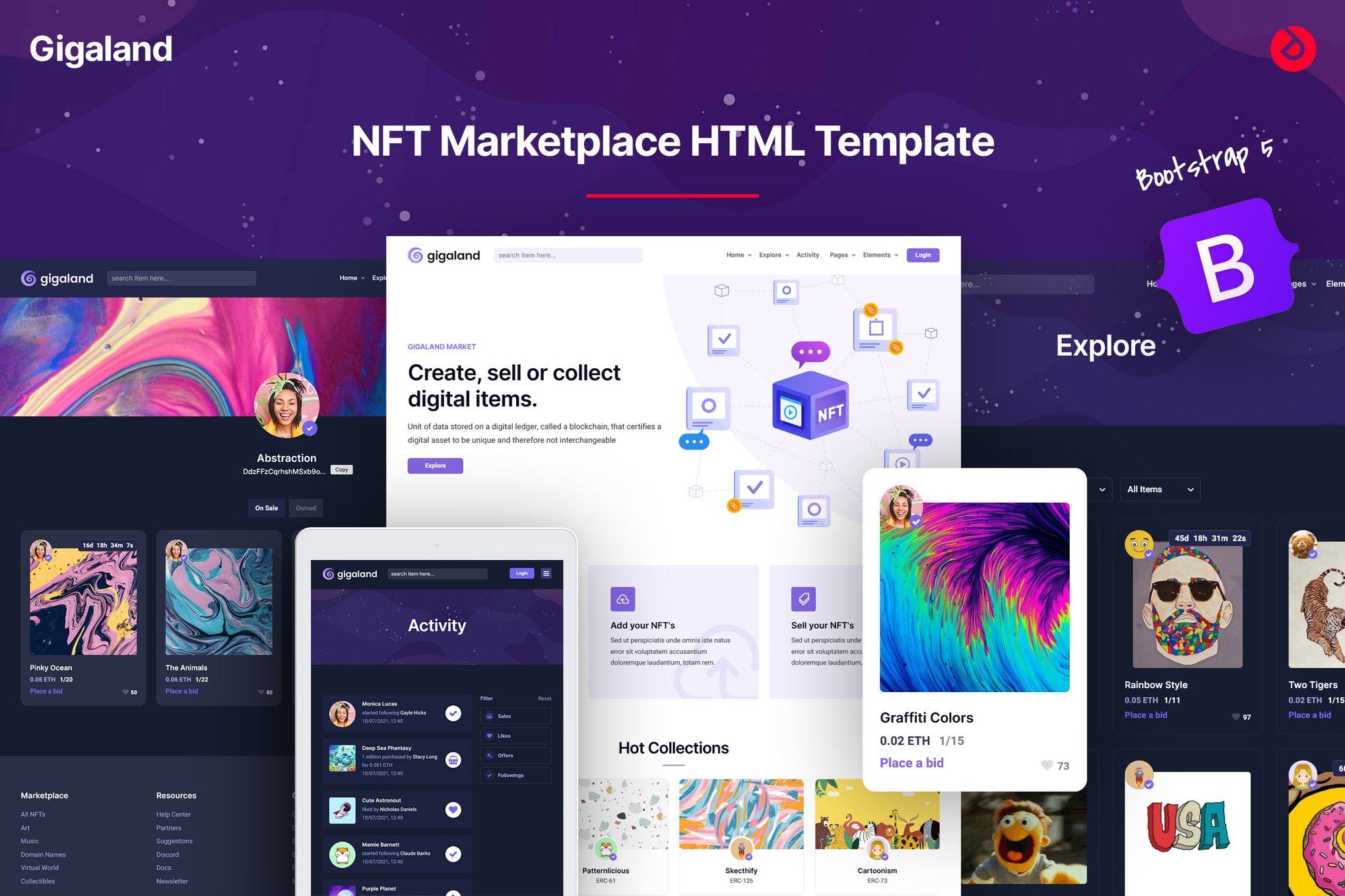 NFT Marketplace Website Template – Gigaland