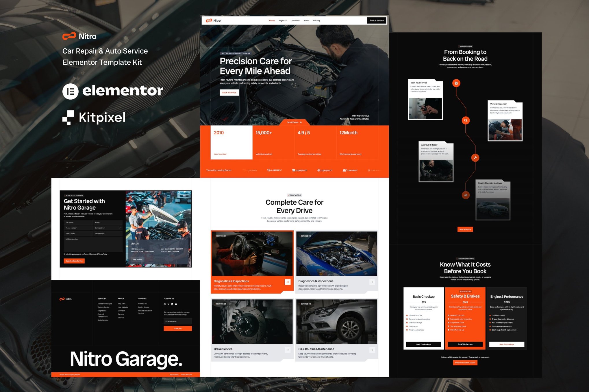 Nitro – Car Repair & Auto Service Elementor Template Kit