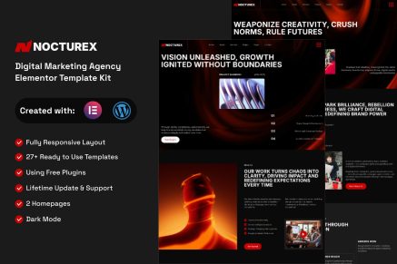 Nocturex – Digital Marketing Agency Elementor Template Kit