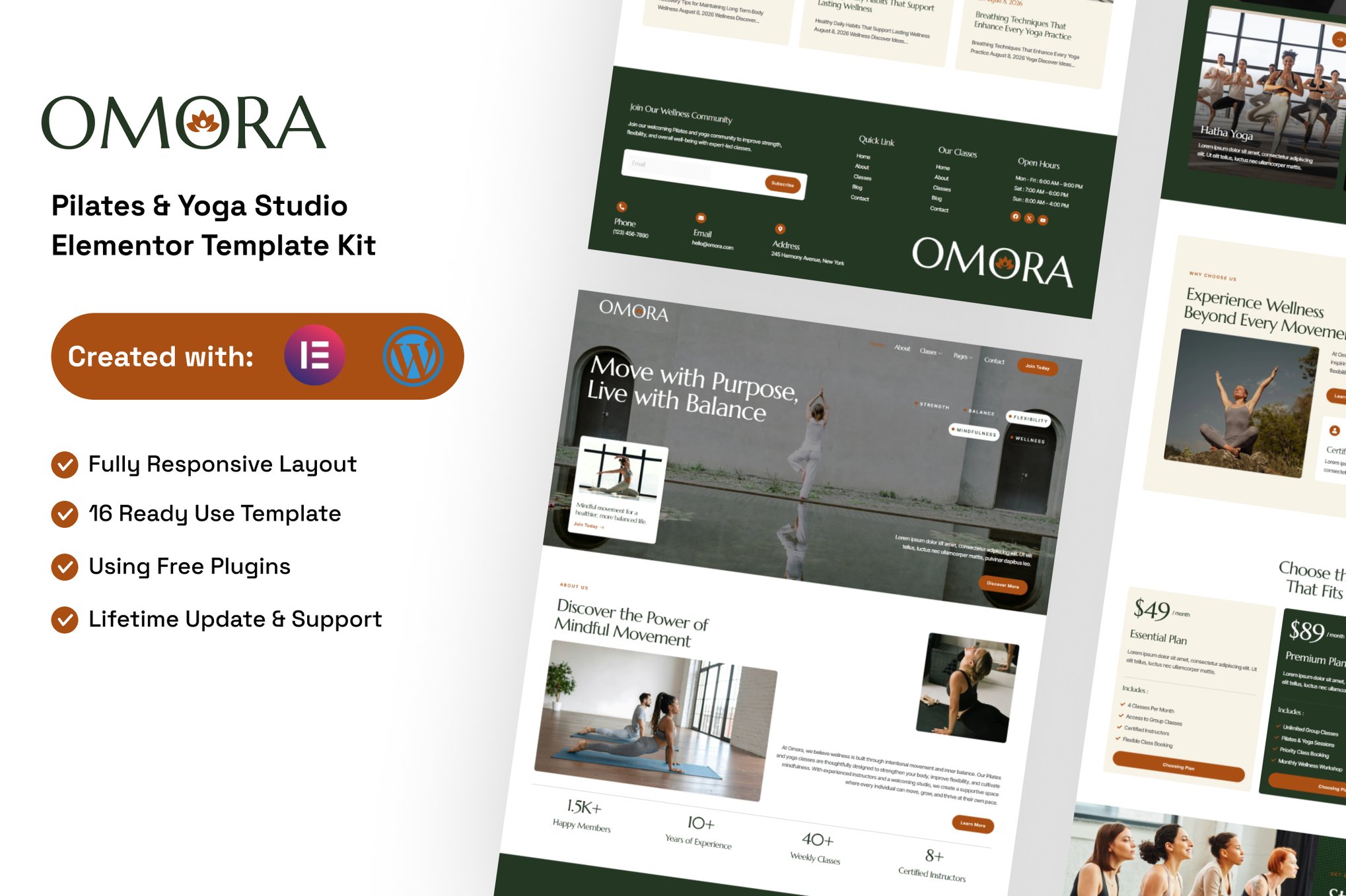 Omora – Pilates & Yoga Studio Elementor Template Kit
