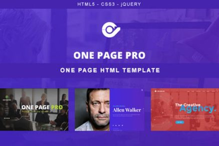 One Page Pro – Multi Purpose OnePage HTML Template