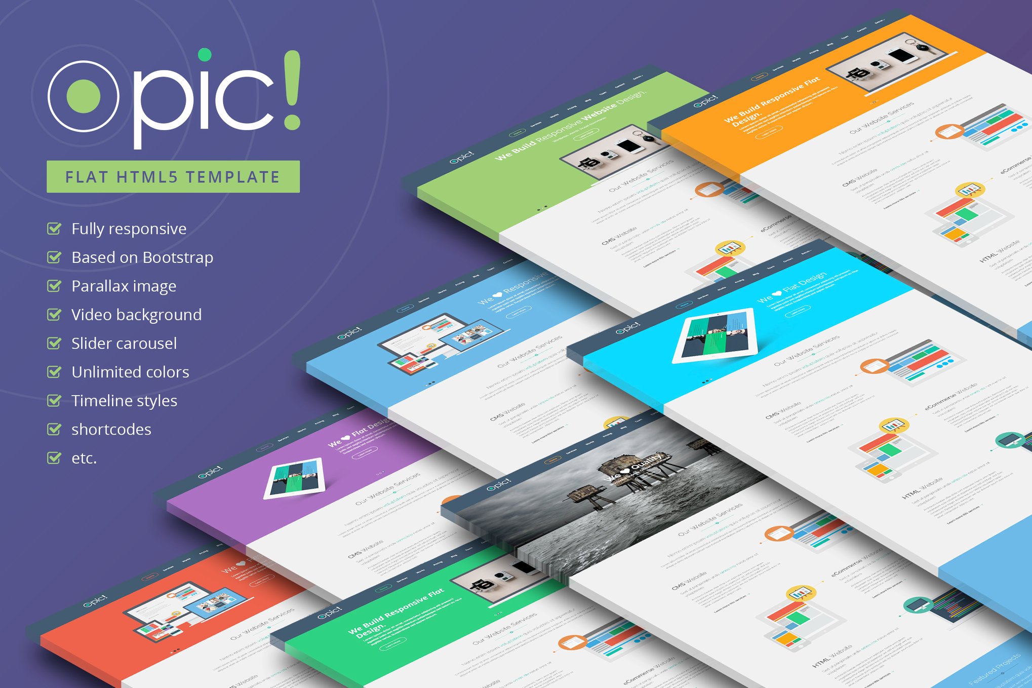 Opic – Flat Responsive HTML5 Template