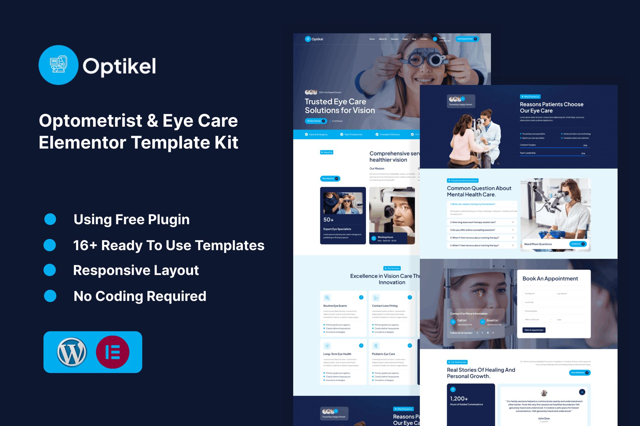 Optikel – Optometrist & Eye Care Elementor Template Kit