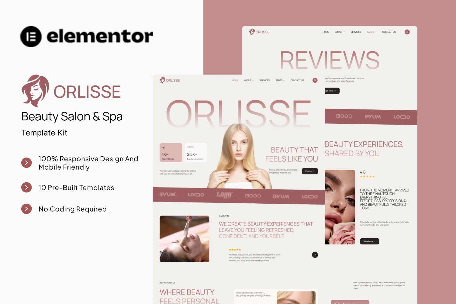 Orlisse – Beauty Salon & Spa Elementor Template Kit