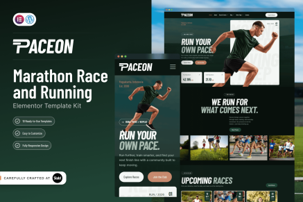 Paceon – Marathon Race & Running Elementor Template Kit