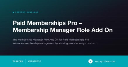 Paid Memberships Pro – Membership Manager Role Add On
