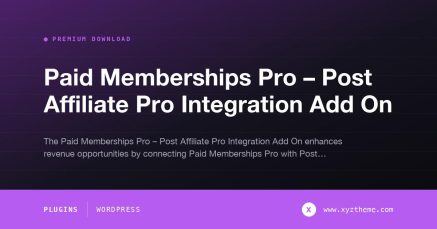 Paid Memberships Pro – Post Affiliate Pro Integration Add On