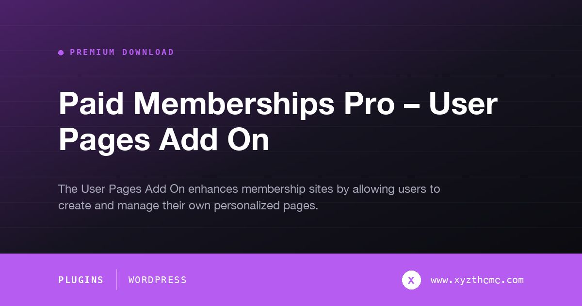 Paid Memberships Pro – User Pages Add On