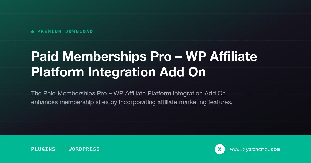 Paid Memberships Pro – WP Affiliate Platform Integration Add On
