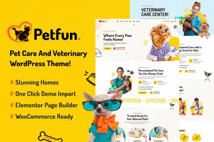 Petfun – Pet Care & Veterinary WordPress Theme