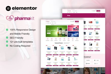 Pharmakit – Pharmacy & Medical Store Elementor Pro Template Kit