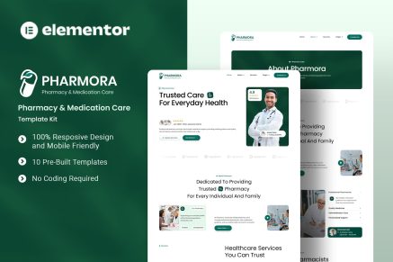 Pharmora – Pharmacy & Medication Care Elementor Template Kit