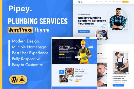 Pipey | Plumbing Services WordPress Theme