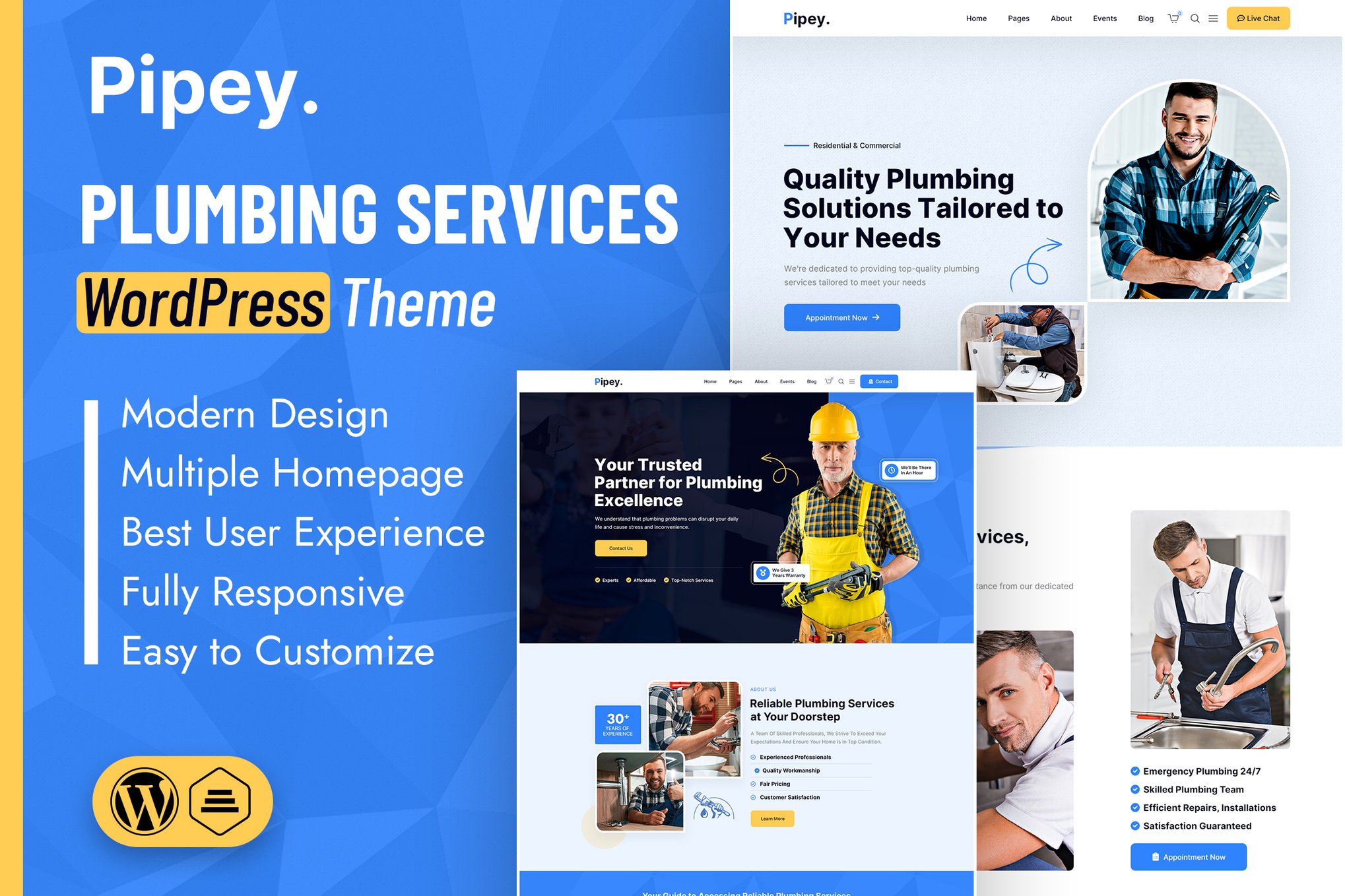 Pipey | Plumbing Services WordPress Theme
