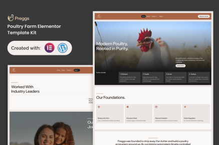 Preggs – Modern Poultry Farm Elementor Template Kit