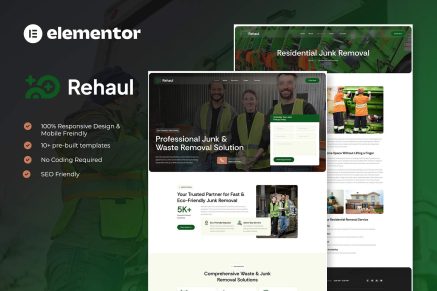 Rehaul – Junk Removal & Waste Management Elementor Template Kit