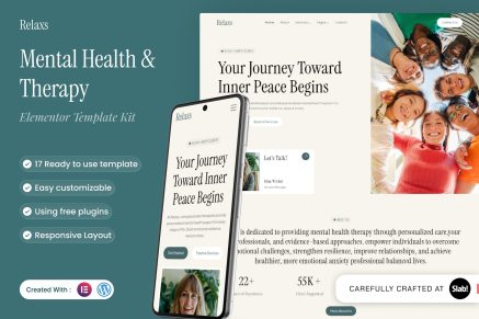 Relaxs – Mental Health & Therapy Elementor Template Kit