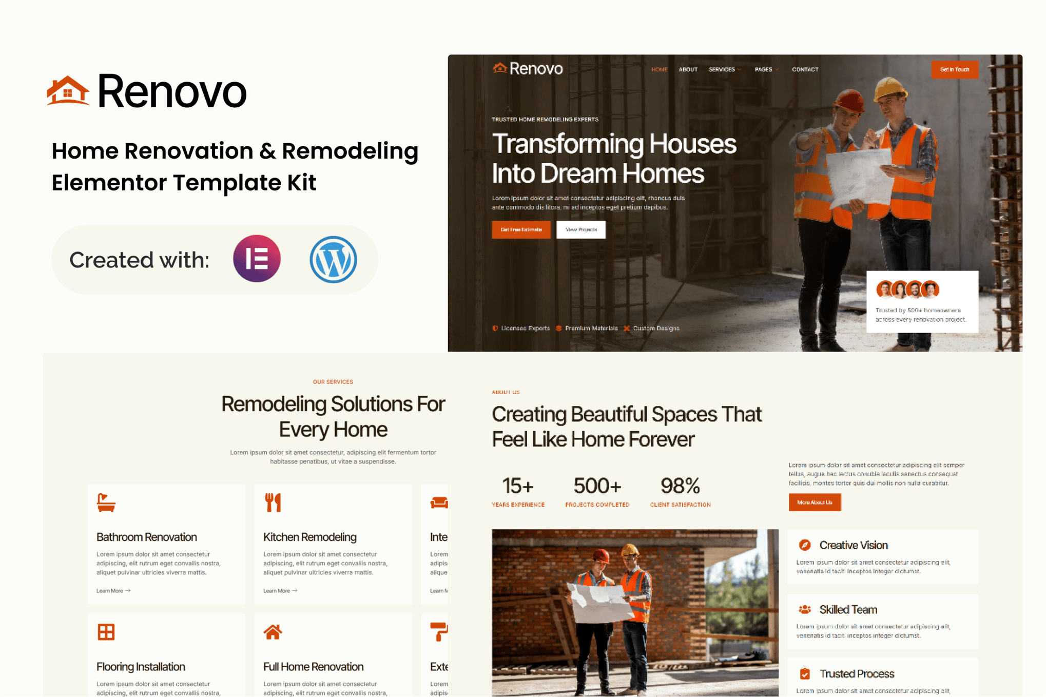 Renovo – Home Renovation & Remodeling Elementor Template Kit