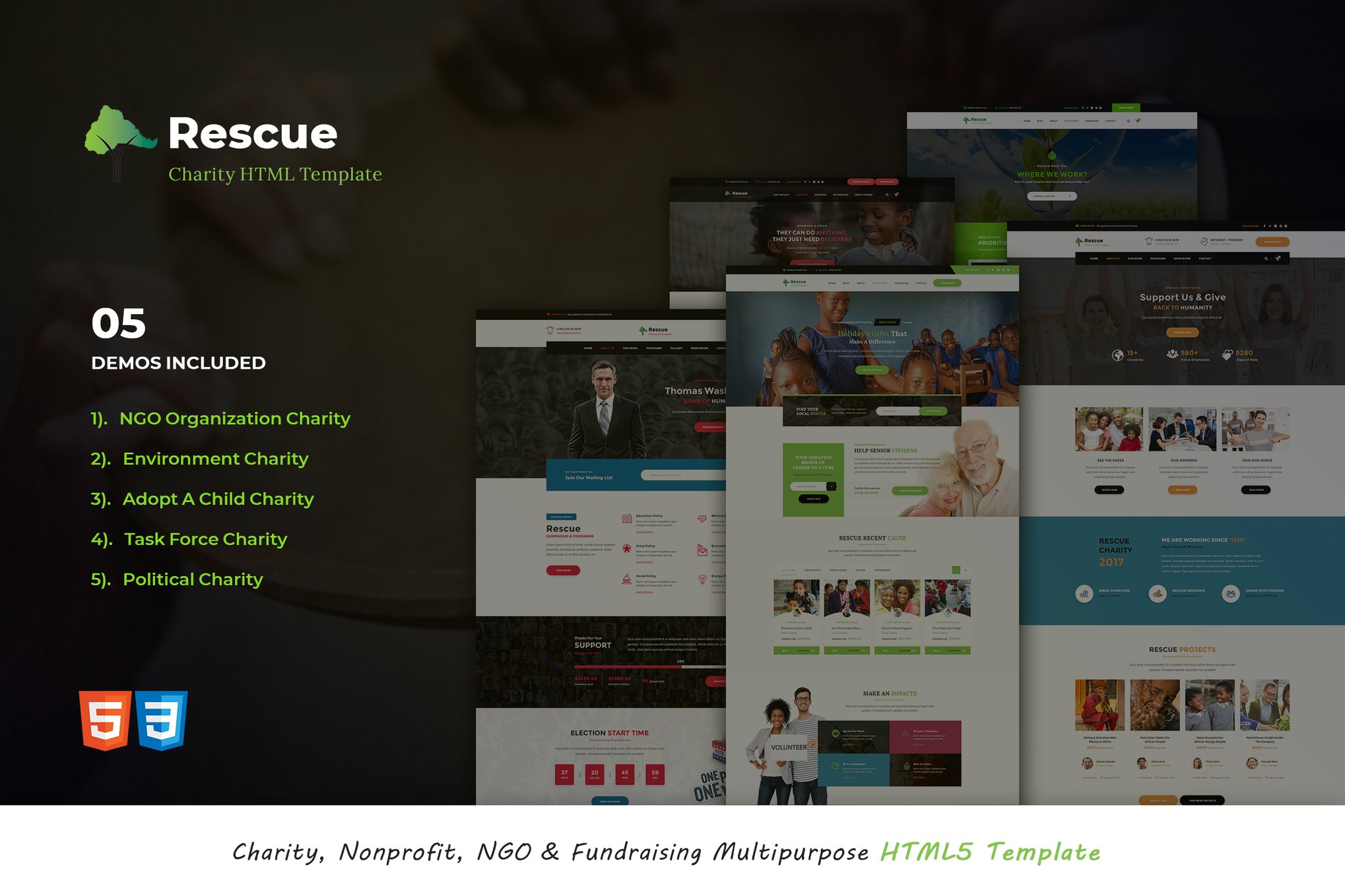 Rescue – Nonprofit Multipurpose HTML5 Template