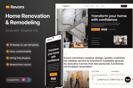 Revora – Home Renovation & Remodeling Elementor Template Kit