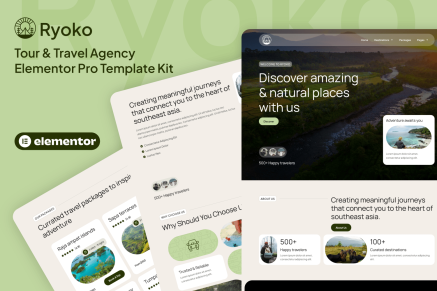 Ryoko – Tour & Travel Agency Elementor Pro Template Kit