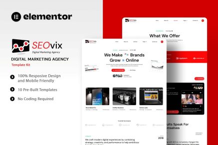 Seovix – Digital Marketing Agency Elementor Template Kit