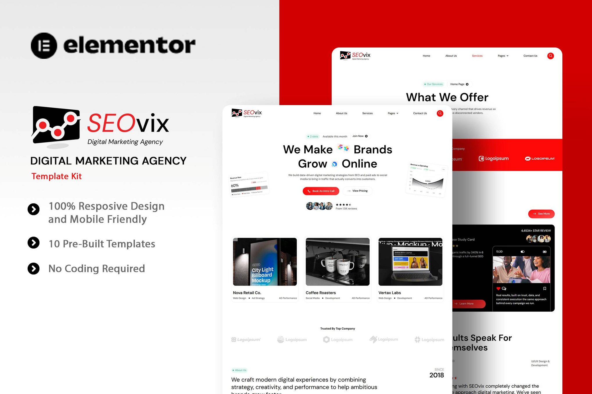 Seovix – Digital Marketing Agency Elementor Template Kit