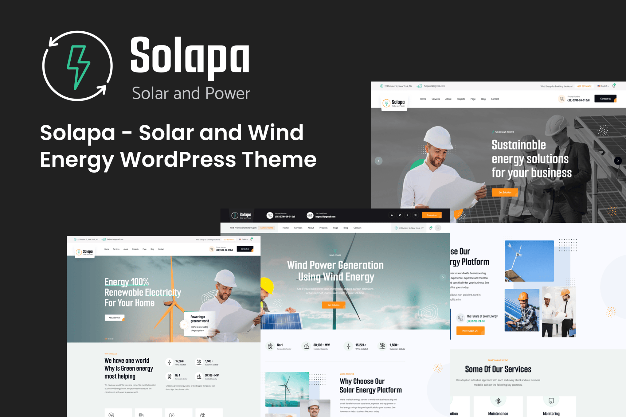 Solapa – Solar and Wind Energy WordPress Theme