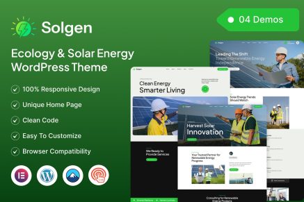 Solgen – Green Ecology & Solar Energy WordPress Theme