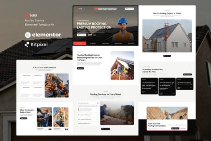 Solid – Roofing Repair & Construction Service Elementor Template Kit