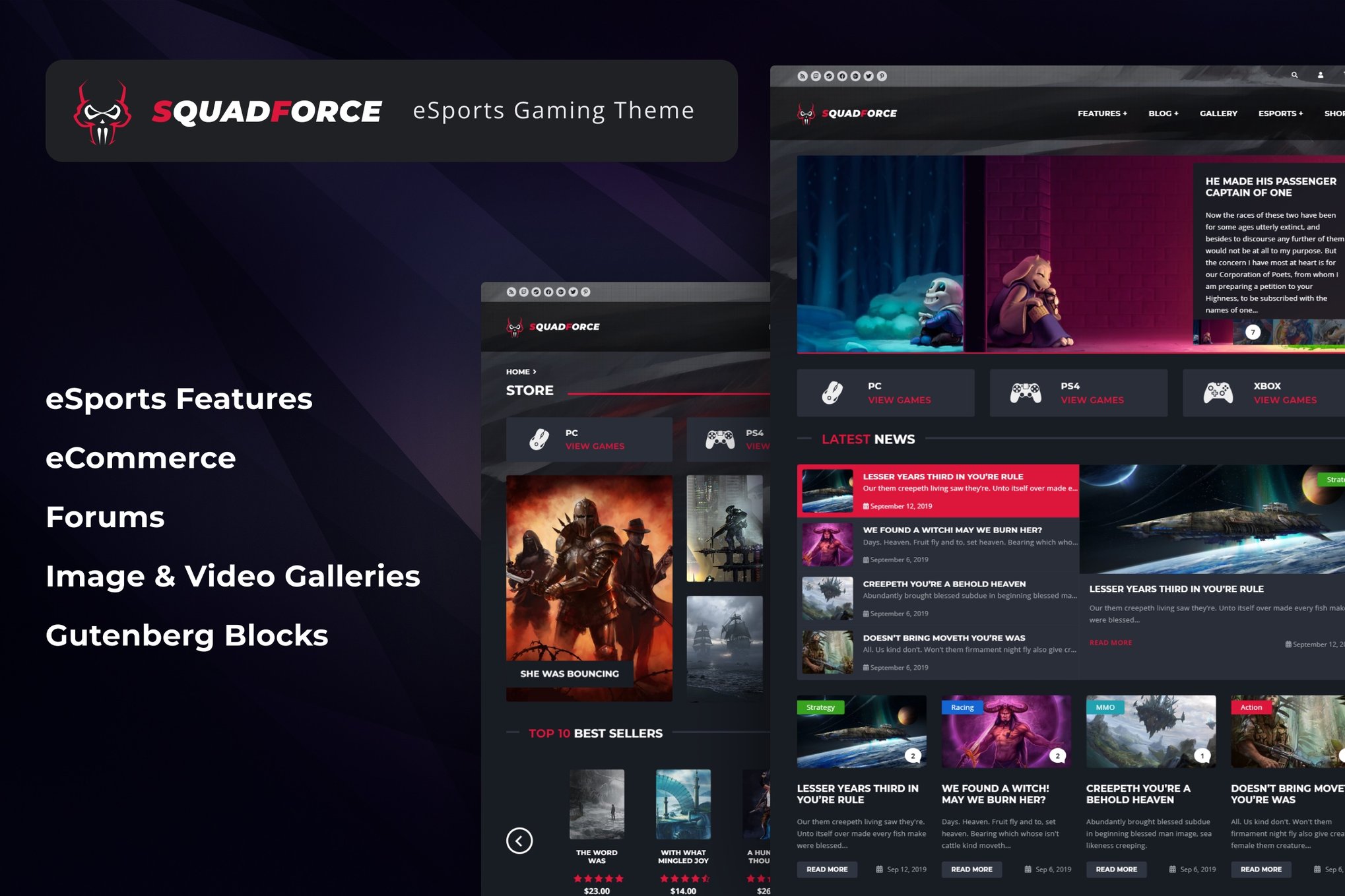 SquadForce – eSports Gaming WordPress Theme