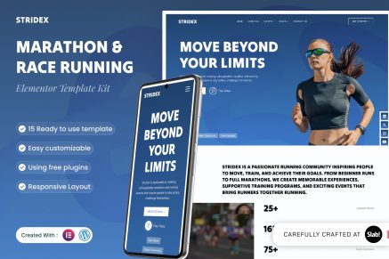 Stridex – Marathon Race & Running Elementor Template Kit