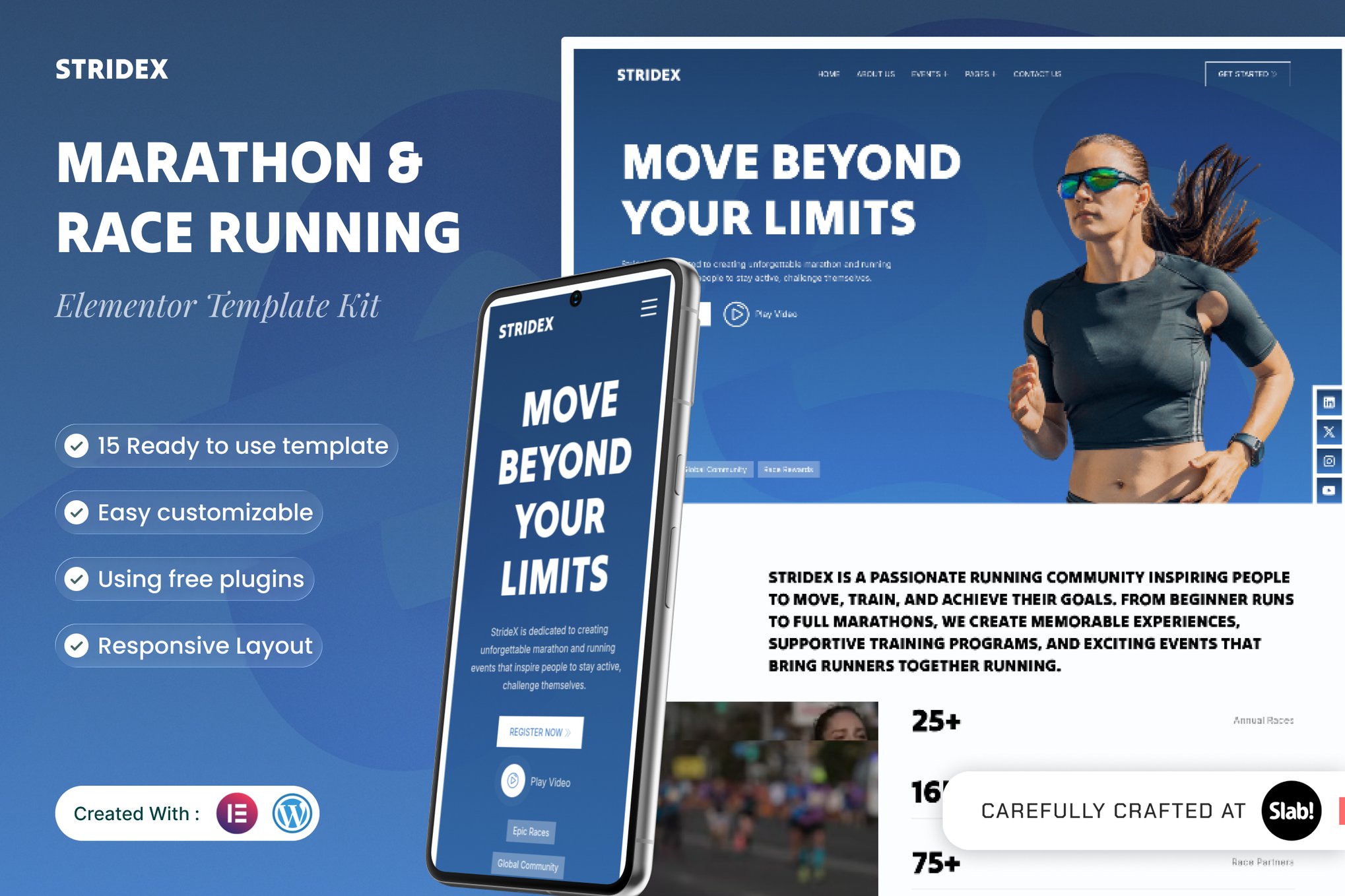 Stridex – Marathon Race & Running Elementor Template Kit
