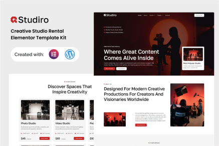 Studiro – Creative Studio Rental Elementor Template Kit