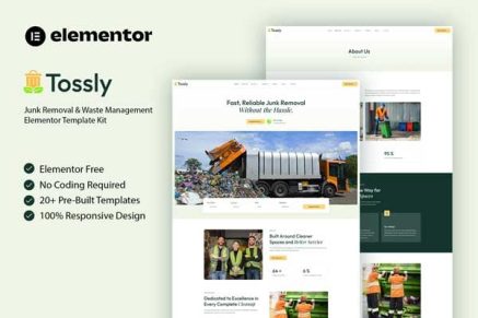 Tossly – Junk Removal & Waste Management Elementor Template Kit