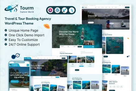 Tourm – Travel & Tour Booking Agency WordPress Theme
