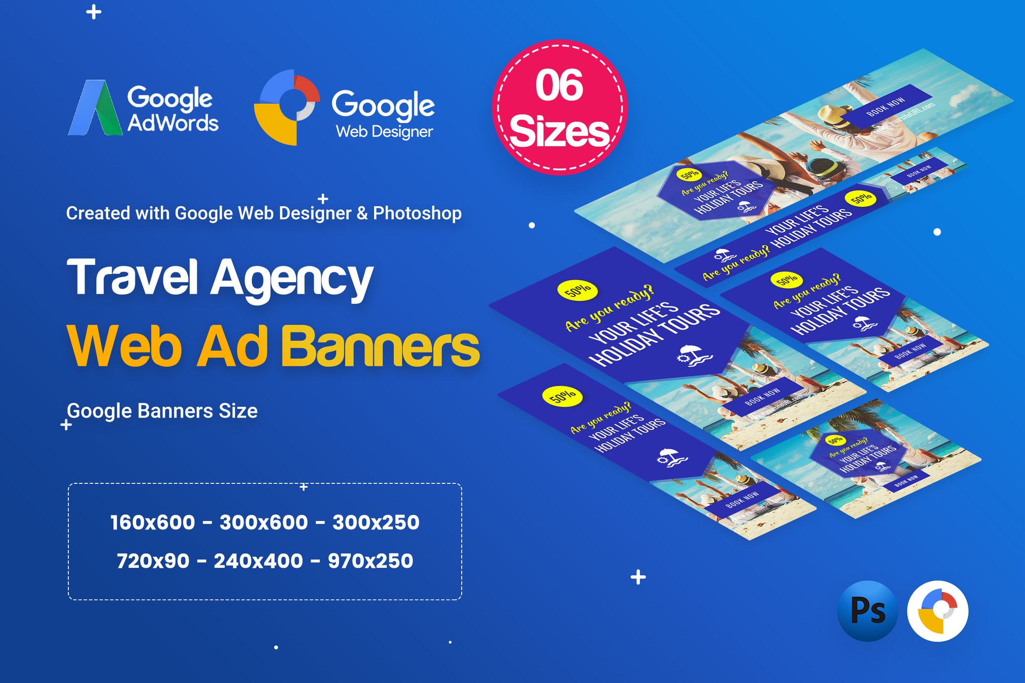 Travel Agency Banners Ad D33 – Google Web Design