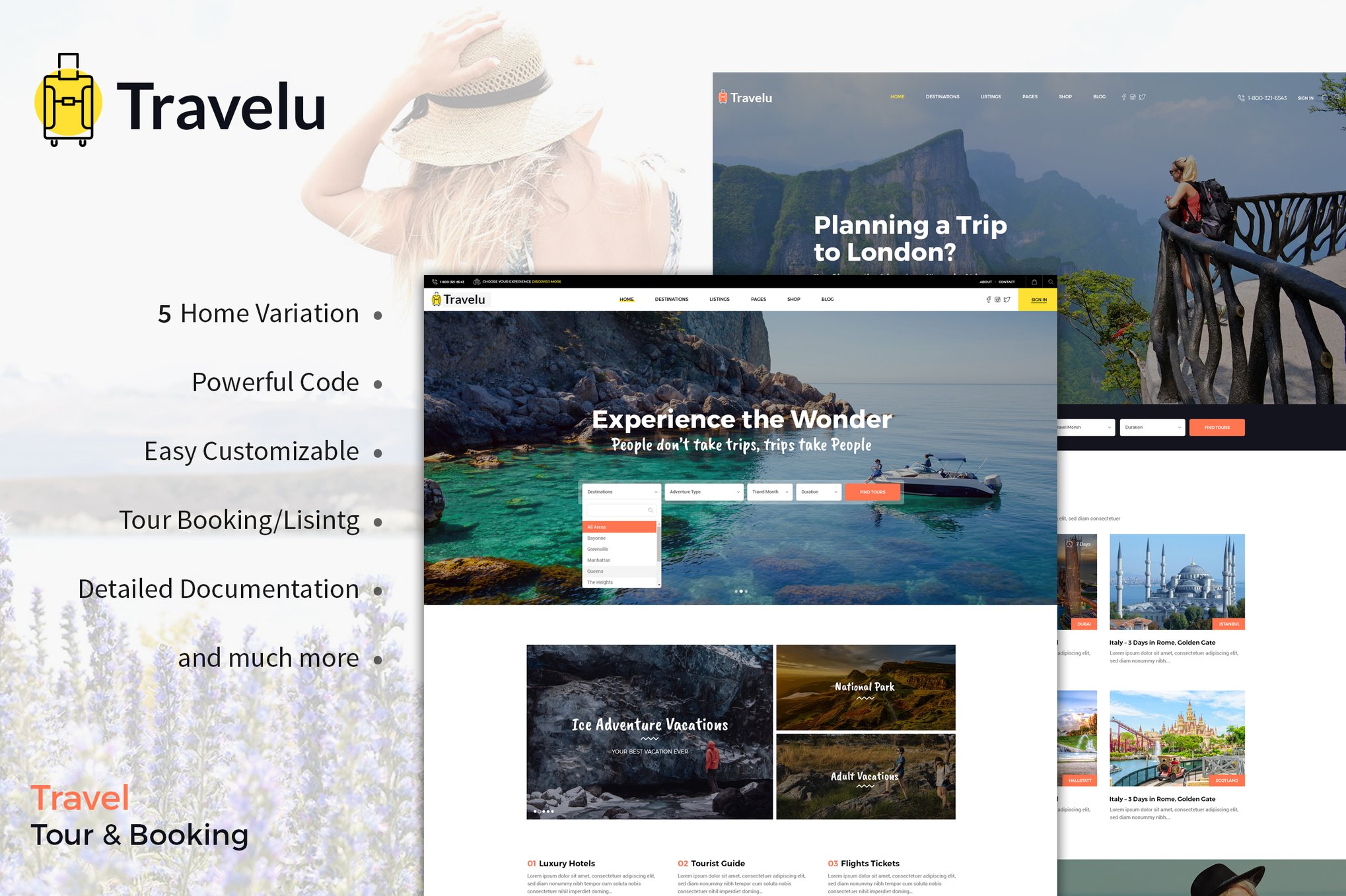 Travelu – Travel, Tour Booking Template