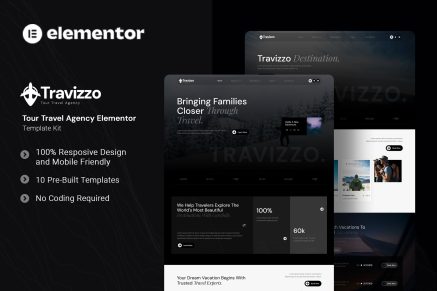 Travizzo – Tour Travel Agency Elementor Template Kit