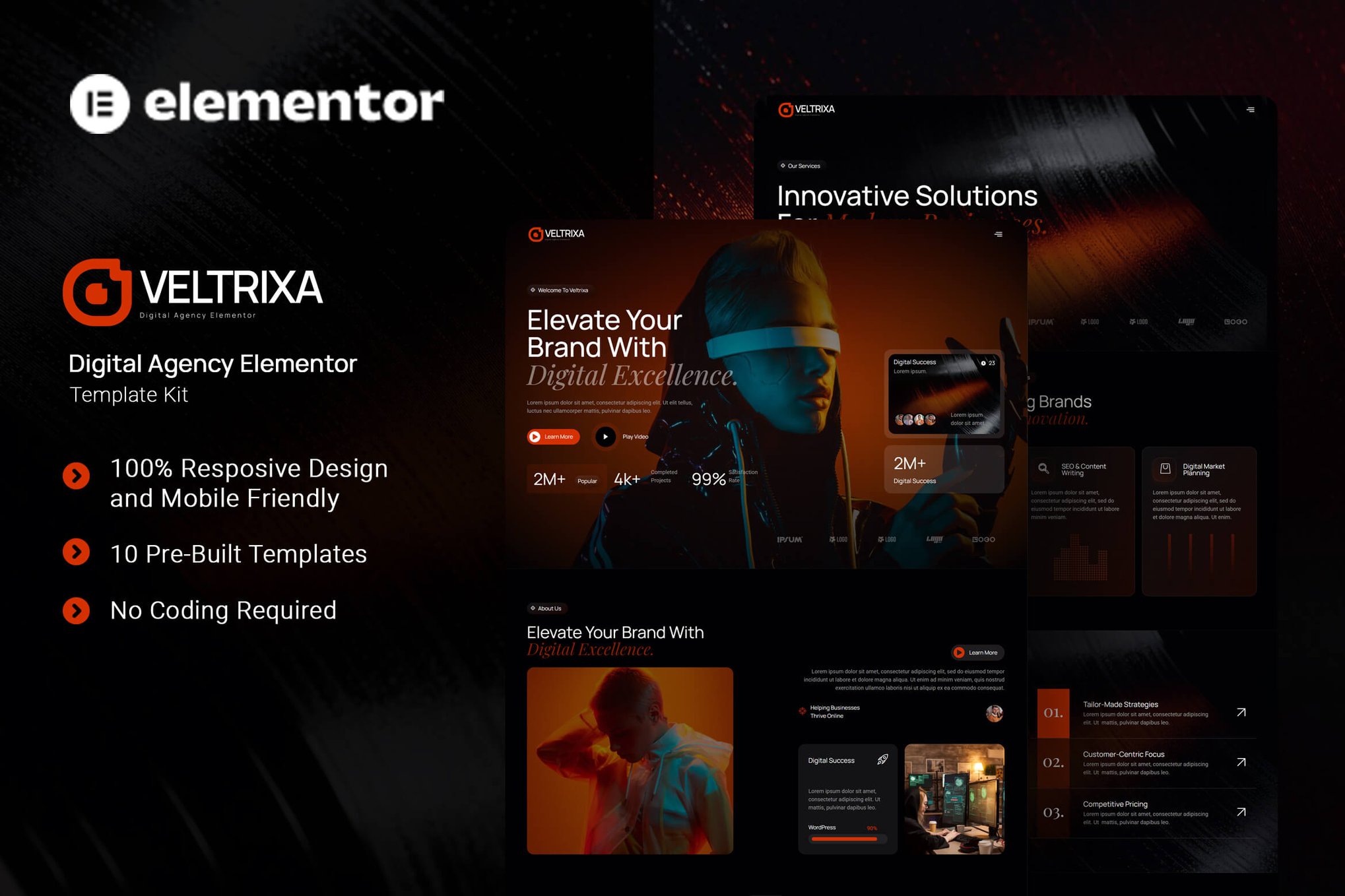 Veltrixa – Digital Agency Elementor Template Kit
