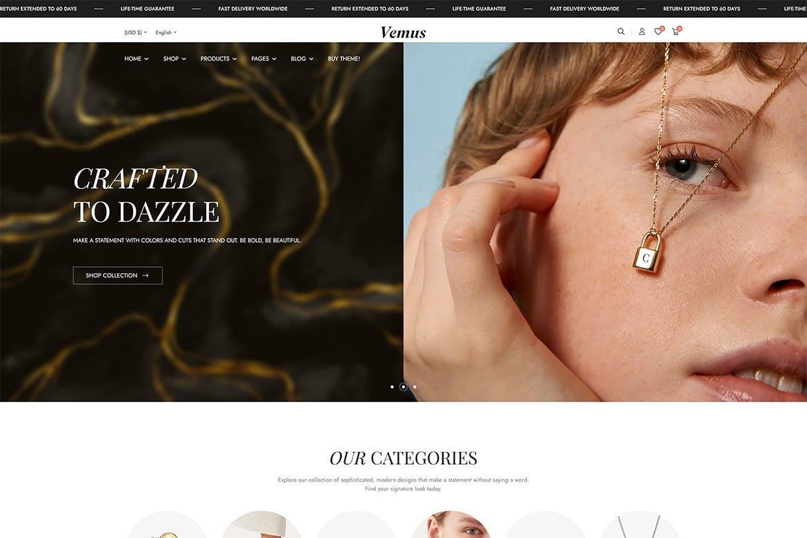 Vemus | Jewelry Store WooCommerce WordPress Theme