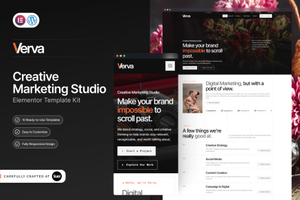 Verva – Creative & Design Elementor Template Kit